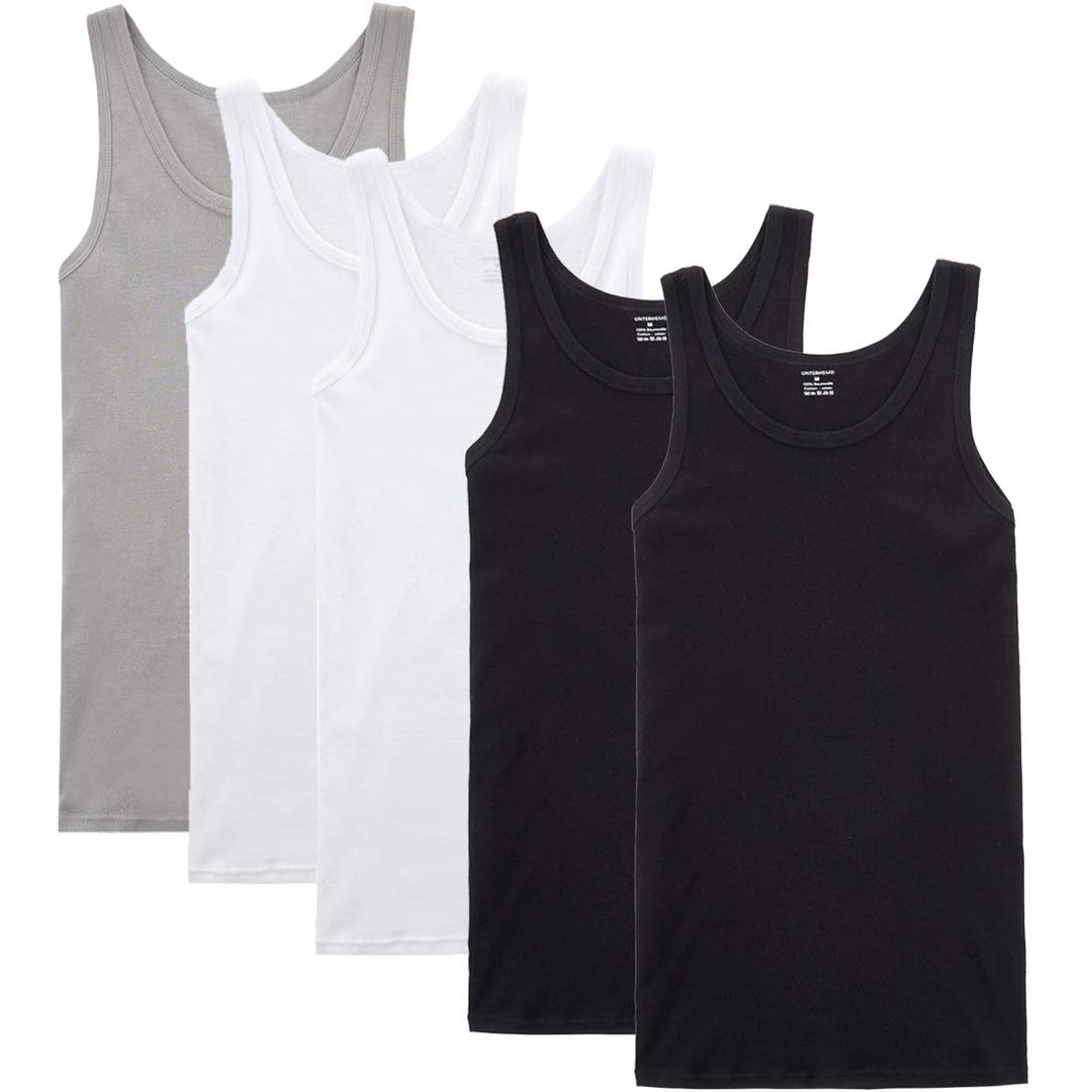 NUOZA 3/5er Pack Unterhemd Herren Tank Top Viele Farben 100% Hochwertige Baumwolle Schrumpft Nicht V