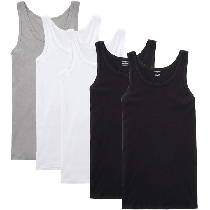 NUOZA 3/5er Pack Unterhemd Herren Tank Top Viele Farben 100% Hochwertige Baumwolle Schrumpft Nicht V