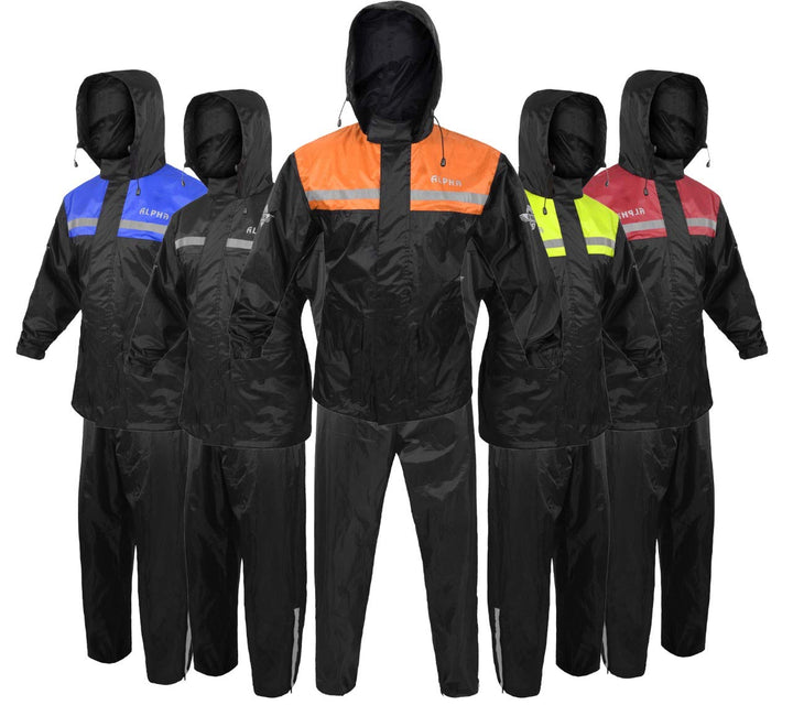 ALPHA CYCLE GEAR Regenanzug für Männer & Frauen Jacken Hose Gear Reflektierender Regenanzug Wasserdi