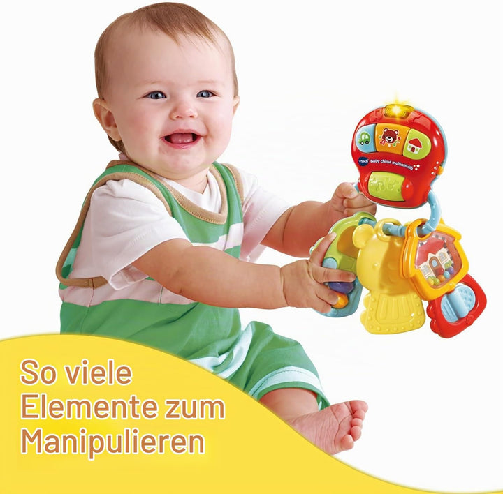 VTech Le Mie Prime Schlüssel, 3 in 1, interaktive Rassel mit Bewegungssensor, Babyrassel mit beleuch