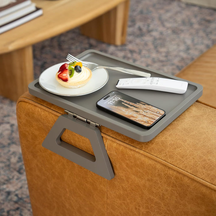 Shamrock Home Bambus-Sofa-Tisch zum Anklippen, für Sofa, Sessel, TV-Abendessen, Fernbedienung, Geträ