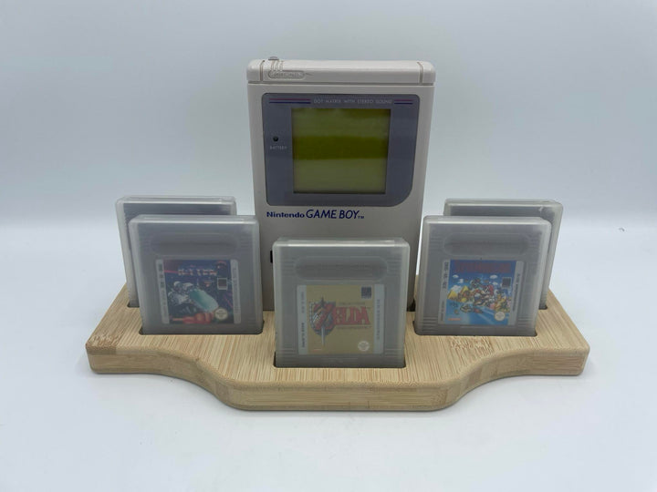LiftWood Aufsteller passend für Nintendo Gameboy Classic und 5 Spiele in Schutzhülle