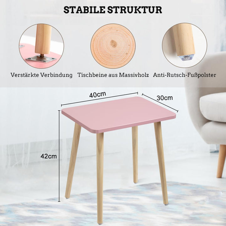FORAOFUR Kleiner Beistelltisch Set, einfache Montage, Tisch Klein für Wohnzimmer, Schlafzimmer, Balk