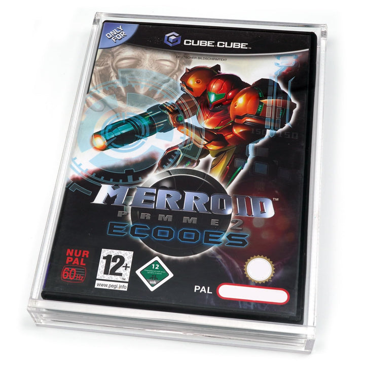 RetroRetter 3x Acryl Case für GameCube Spiel OVP - GC Game UV Schutz Hülle Protector Schutzhülle, 3