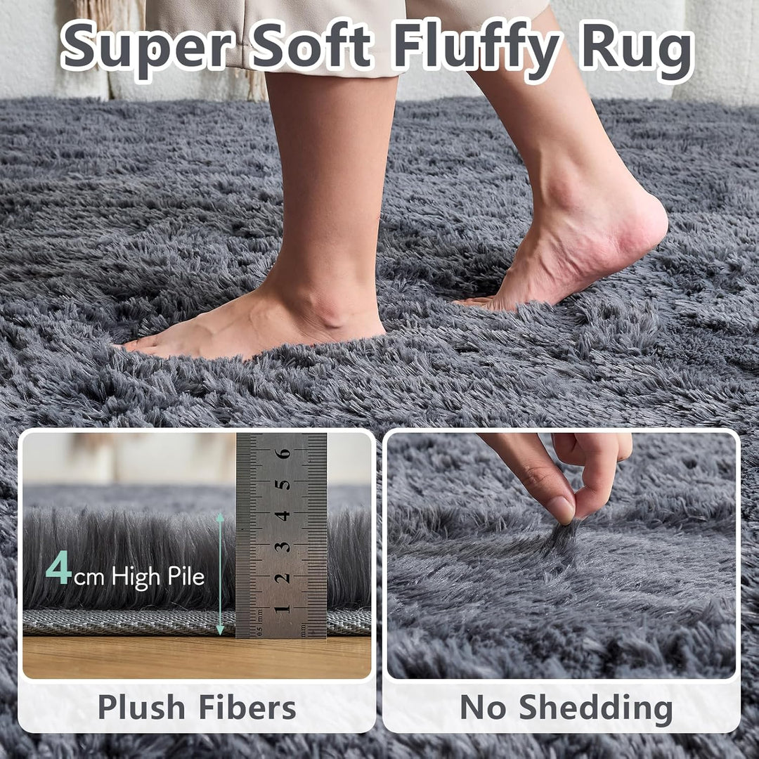 CHOSHOME Teppich Wohnzimmer Schlafzimmer Teppiche Flauschiger Hochflor Teppich Gross Super Weich Woh