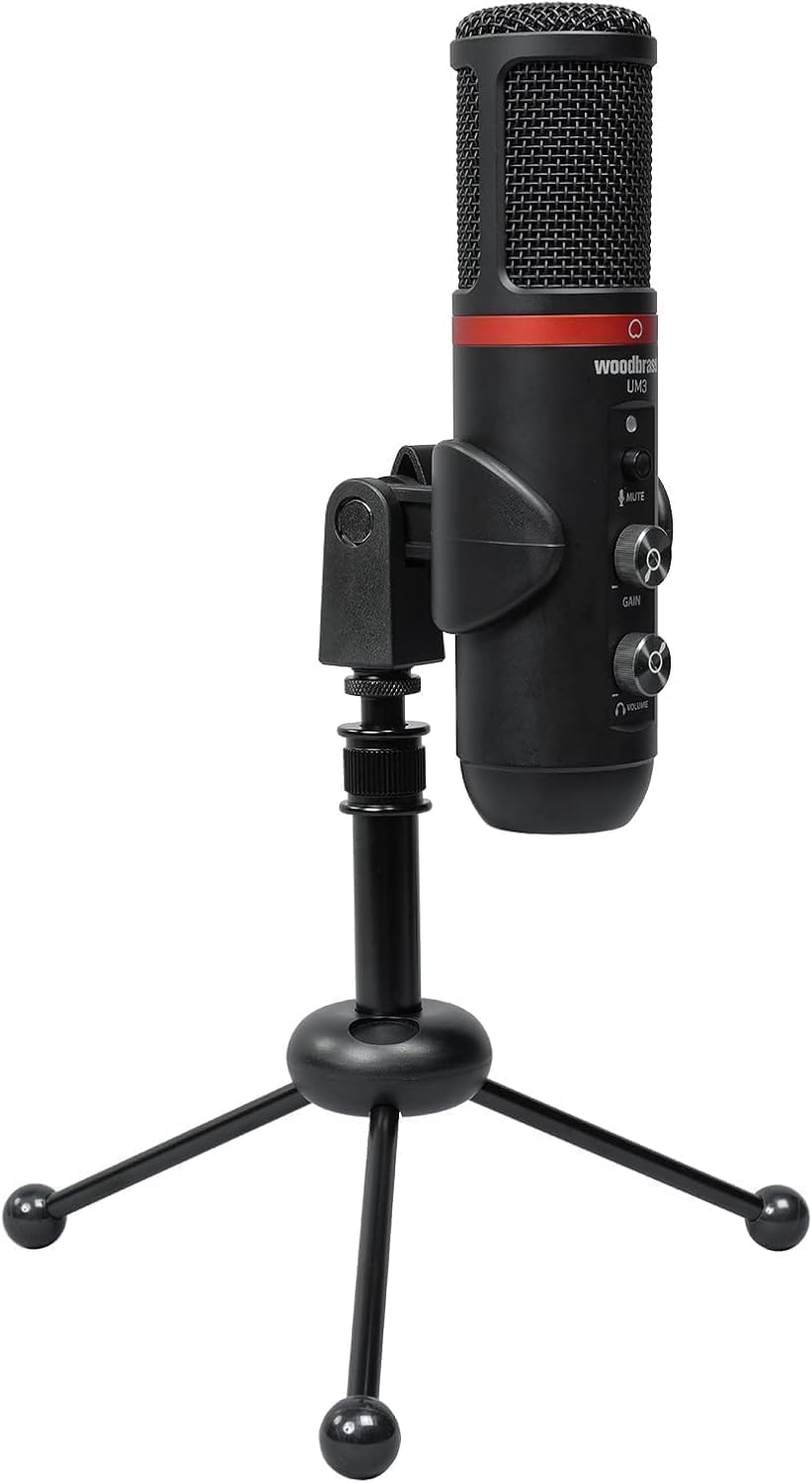 WOODBRASS UM3 - Micro Streaming, Podcast, Videokonferenzen, Gaming. USB -C Plug & Play Standalone-Mi
