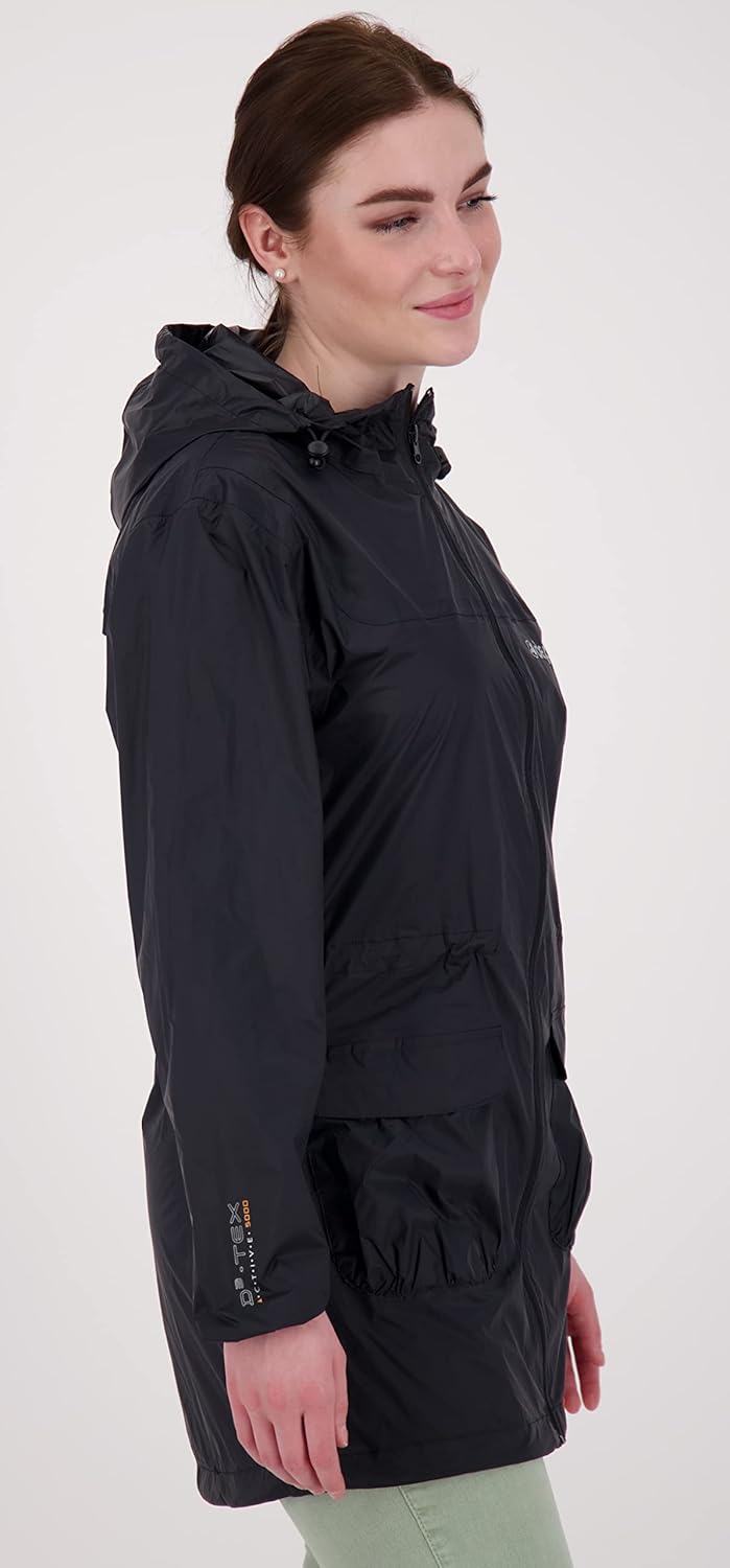 DEPROC-Active Damen Regenmantel Kapuze Wasserdicht Wetterfest Windbreaker Übergangsjacke Lynn Women