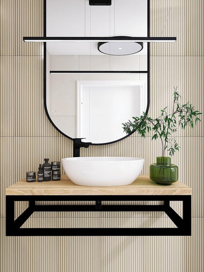 FERRO modern design Waschtischplatte Holz für Aufsatzwaschbecken 95 x 45 x 22 cm - Waschtisch Halter