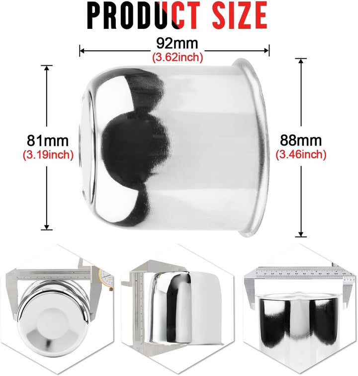 RhinoTuning 4 Stück 3.19in aufsteckbare mittelkappen Aluminium-nabendeckel passend für 81mm LKW-Anhä