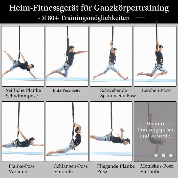 DASKING Heavy Bungee Band Set, Air Yoga Widerstand Bungee Stretch Gürtel, 4D Bungee Tanzseil, Exerci