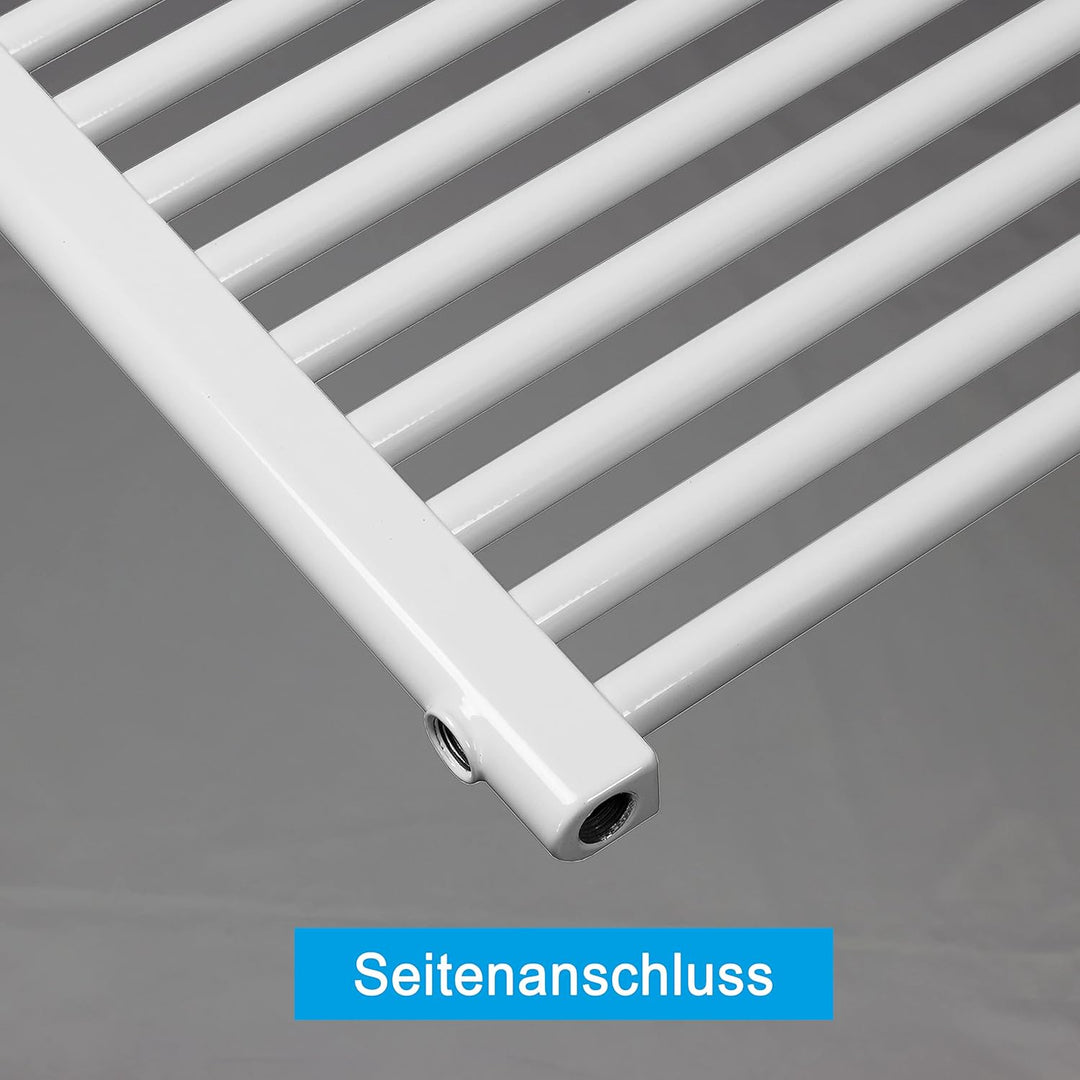 Austausch Badheizkörper Bad Renovierung Heizkörper mit Seitenanschluss Nabenanschluss weiss (1160 x