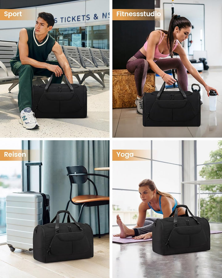 LOVEVOOK Sporttasche Damen Herren 30L Reisetasche mit Schuhfach & Nassfach, Gym Bag Schwimmtasche Sa