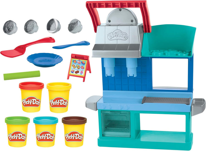 Play-Doh Kitchen Creations Play-Doh Buntes Restaurant, 2-seitiges Küchenspielset, Play-Doh Set für M