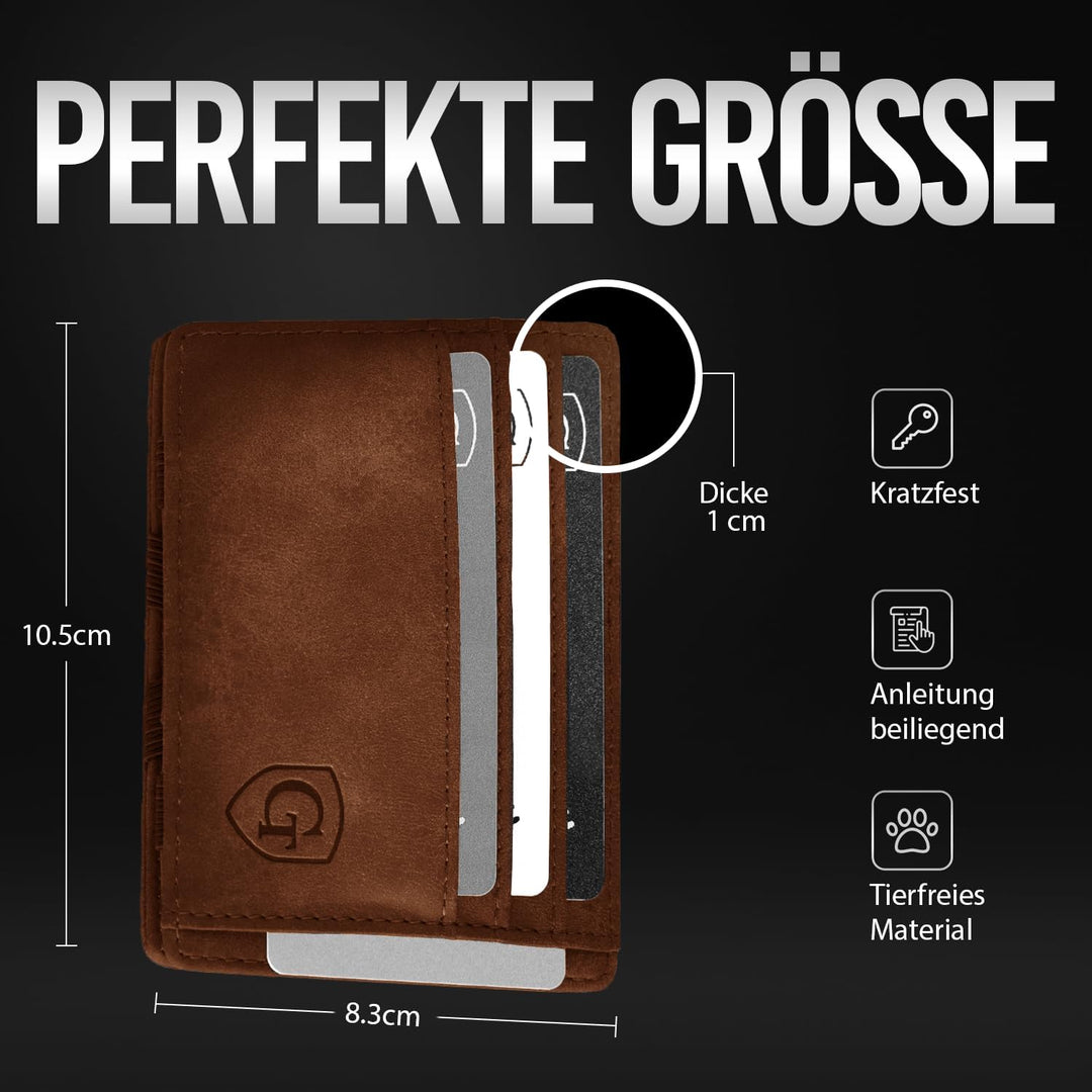 GenTo - Geldbörse mit/ohne Münzfach - TÜV geprüfter RFID NFC Schutz - Magic Wallet - Inklusive Gesch