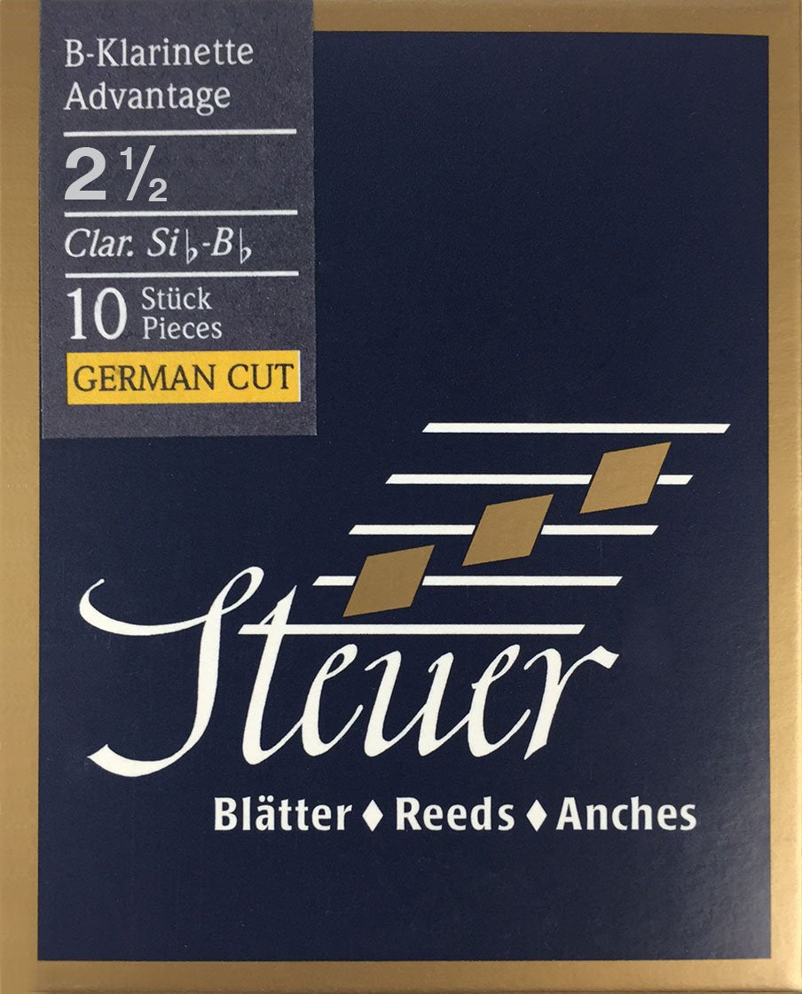 Steuer Blatt BB-Klarinette Blue Line Advantage deutscher Schnitt 10er-Packung Gr.2 1/2 2,5 Bb-Klarin
