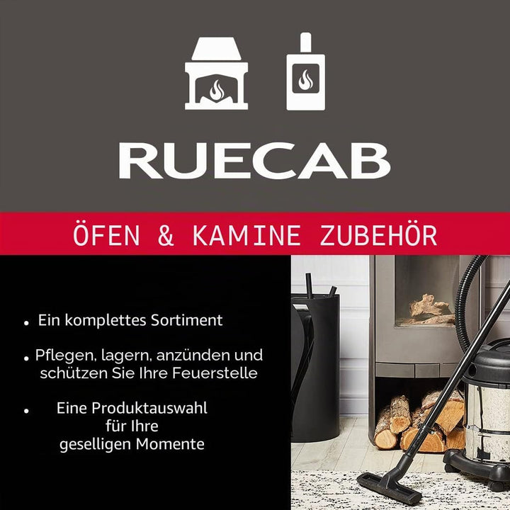 RUECAB - Pelletbox, Holzpellet, runde Pellets für Ofen, Eimer aus Metall mit Deckel, schwarzer Korb