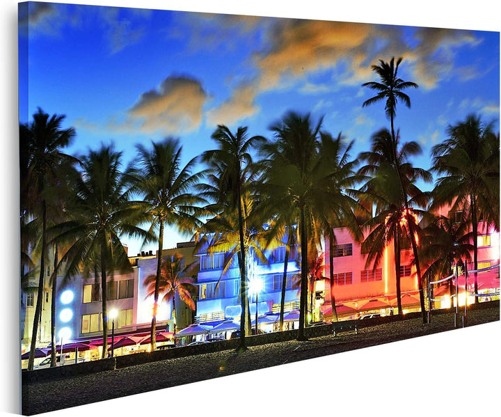 islandburner Bild auf Leinwand Miami Beach Floride Usa Hotels Restaurants Sunset Ocean Drive Bilder