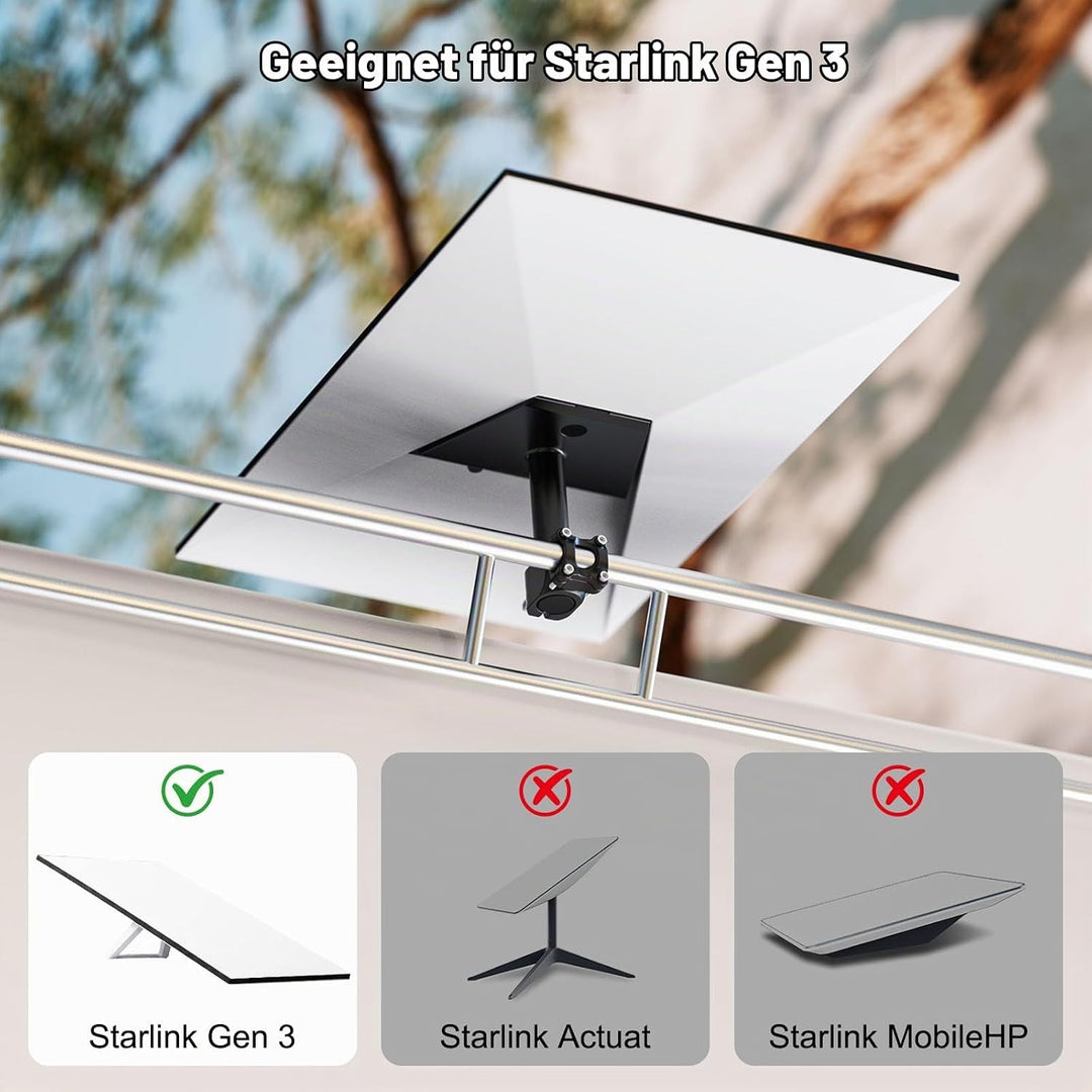 Starlink Gen 3 RV Ladder Mount &amp; Roof Rack Mount, Starlink Gen 3 Halterung Verstellbarer Installatio