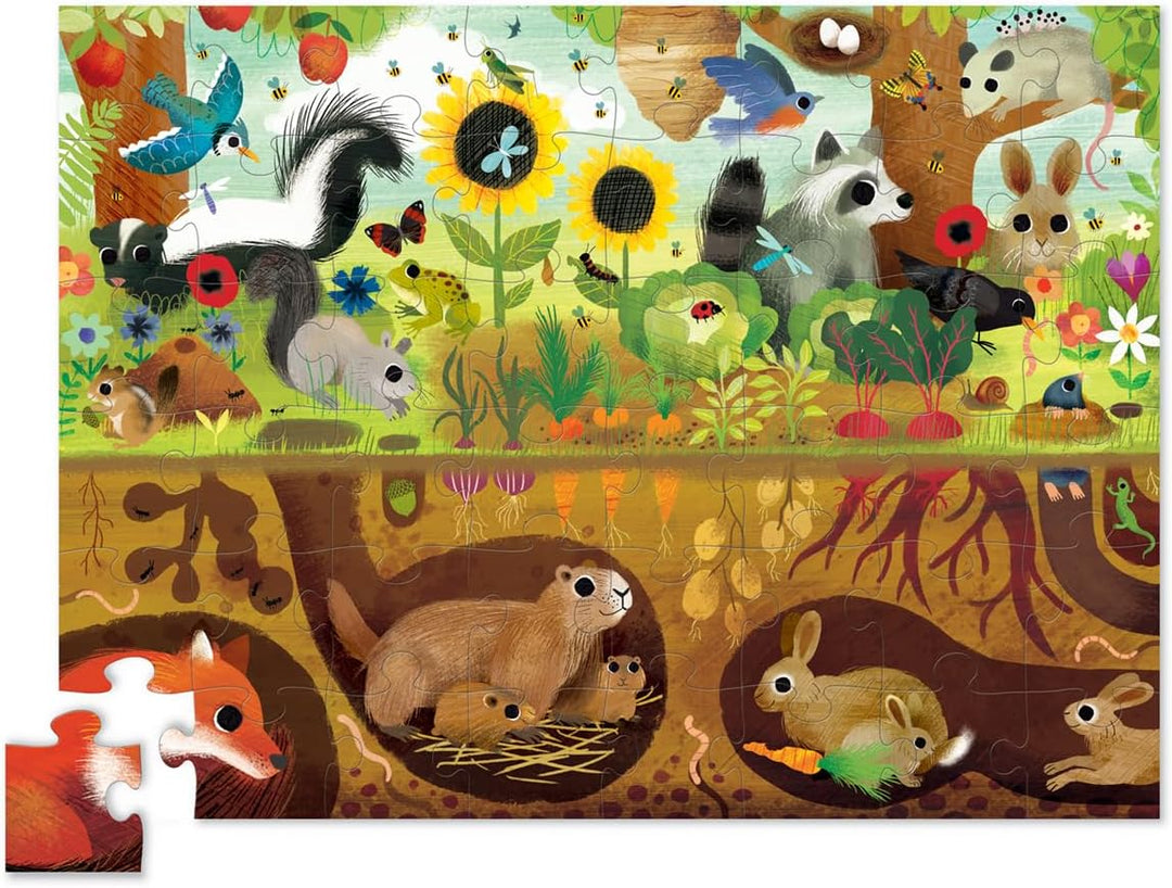 Bertoy 3876002 Classic Above and Below Boxed Puzzles, Backyard, 48 Teile