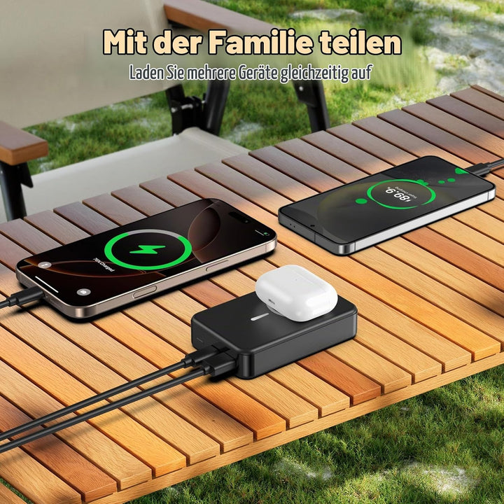 Magnetische Wireless Power Bank, 26800mAh schnelles tragbares Ladegerät, USB C in&amp;Out Telefon-Akku-P