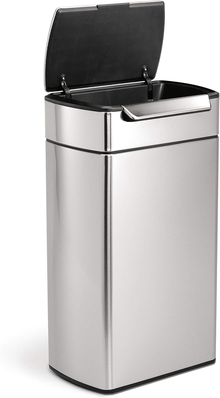 simplehuman CW2014 40 Liter, rechteckiger touch-bar Abfalleimer, Mülleimer Küche, gebürsteter Stahl,