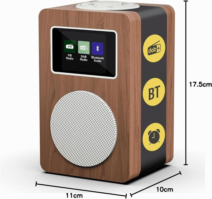 MangoKit MD4 DAB Radio mit Bluetooth,DAB Plus Digitalradio,UKW Radio,Küchenradios,Netz- und Batterie