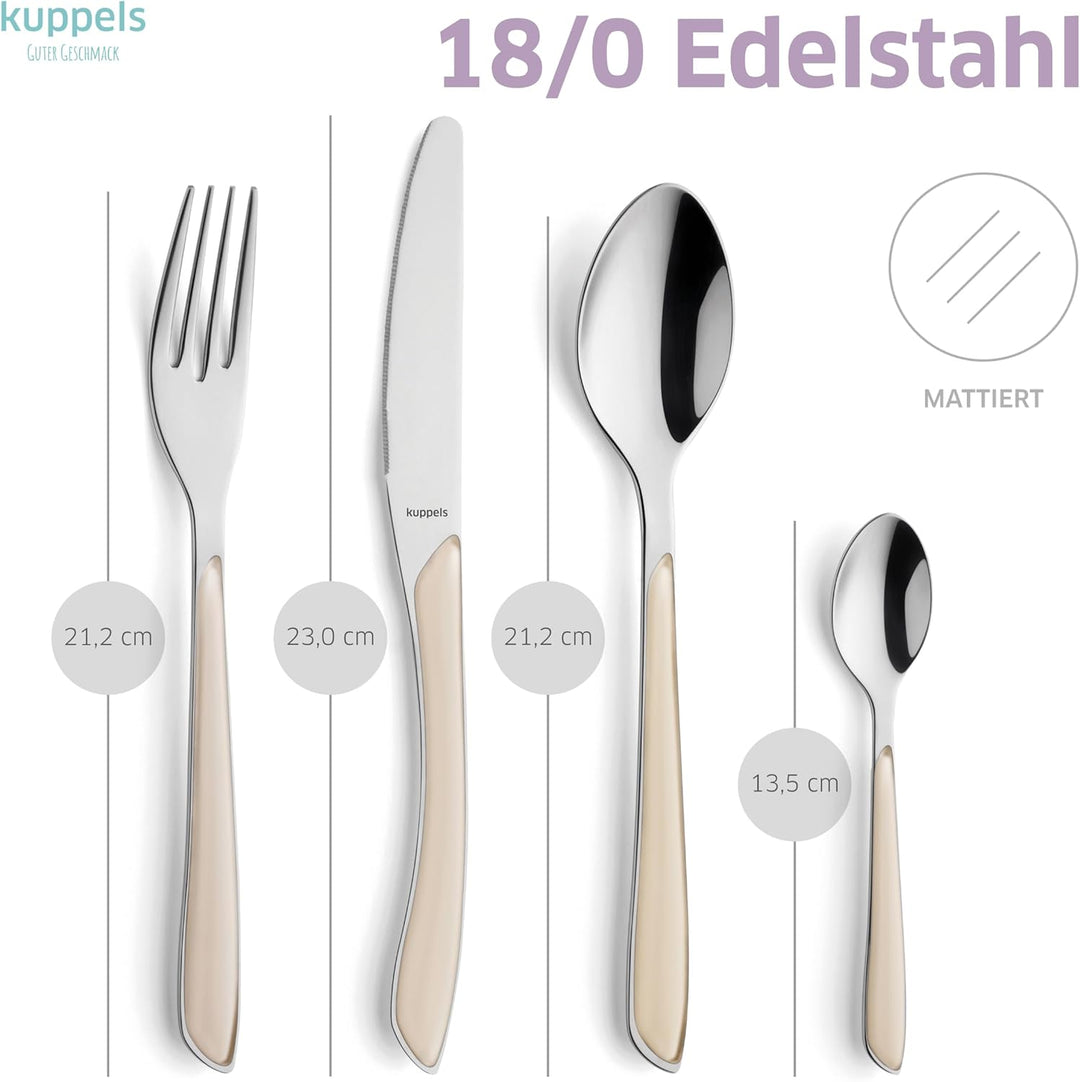Kuppels Prisma Besteck Set für 6 Personen aus Edelstahl poliert | Besteckset 24-teilig | Hochwertige