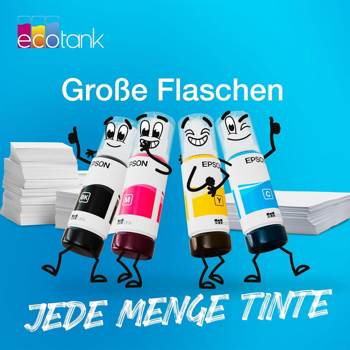 Epson C13T00P640 Tinte (4) Cyan, Magenta, Gelb, Schwarz 65 ml Flasche, EcoTank 104 cyan, magenta, ge