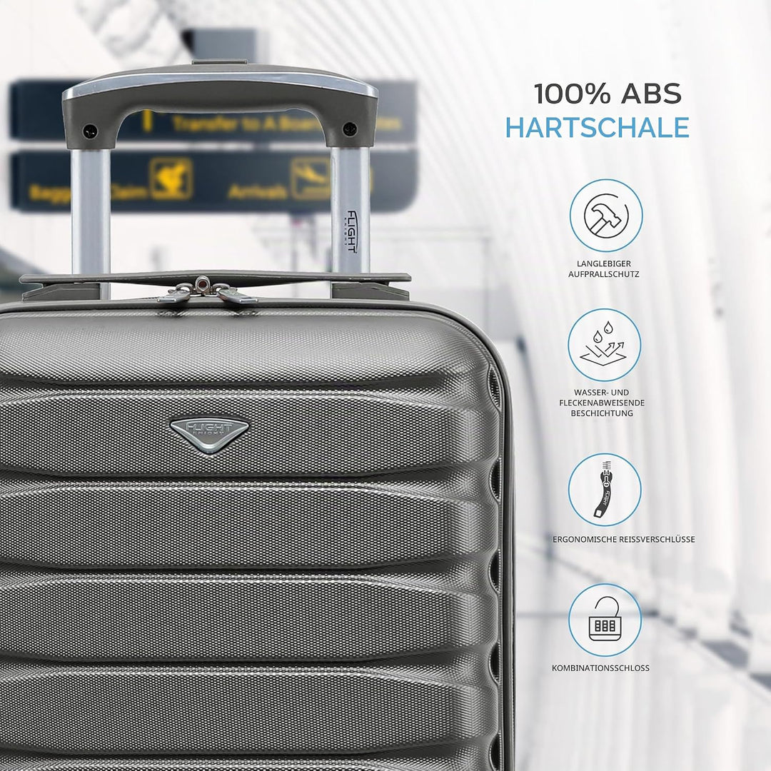 Flight Knight Leichte 4-Rad-abs-hartschalenkoffer Handgepack, Zugelassen Fur Uber 100 Fluggesellscha