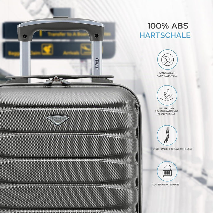Flight Knight Leichte 4-Rad-abs-hartschalenkoffer Handgepack, Zugelassen Fur Uber 100 Fluggesellscha