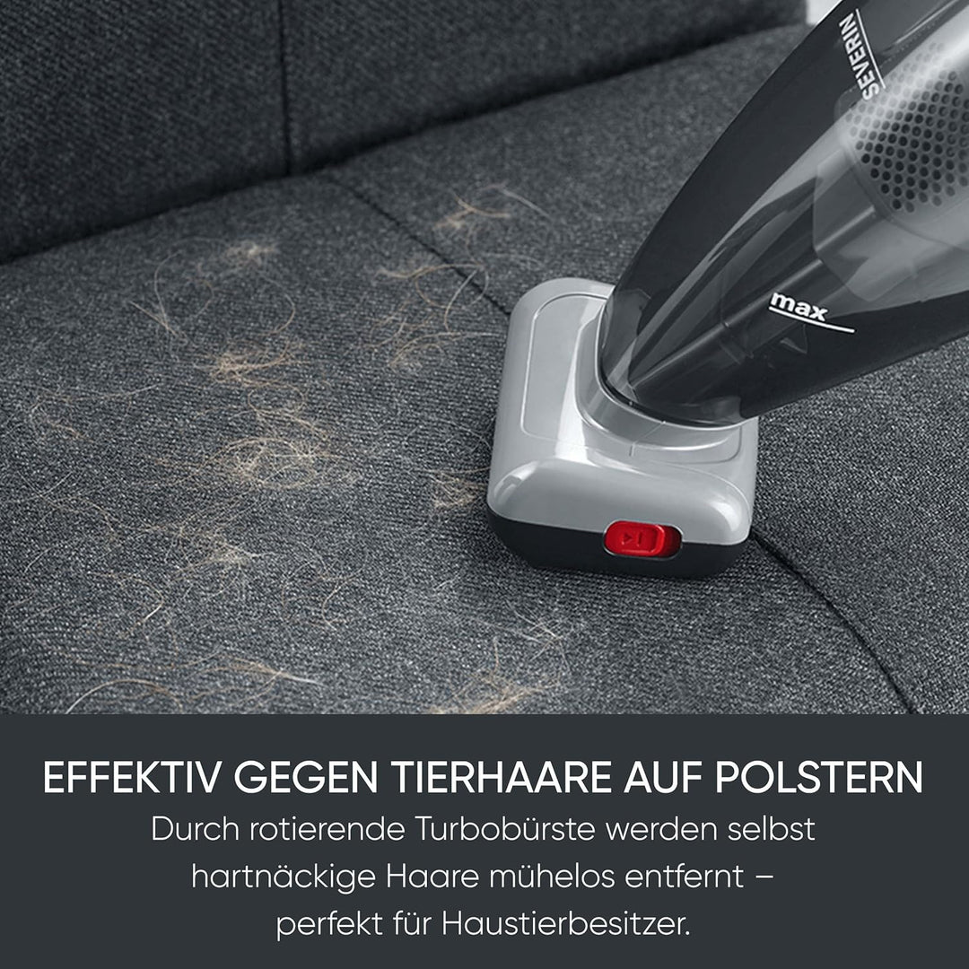 SEVERIN 4-in-1 Akku-Handstaubsauger, kabelloser Handstaubsauger für Autositze, Tierhaare und Flüssig