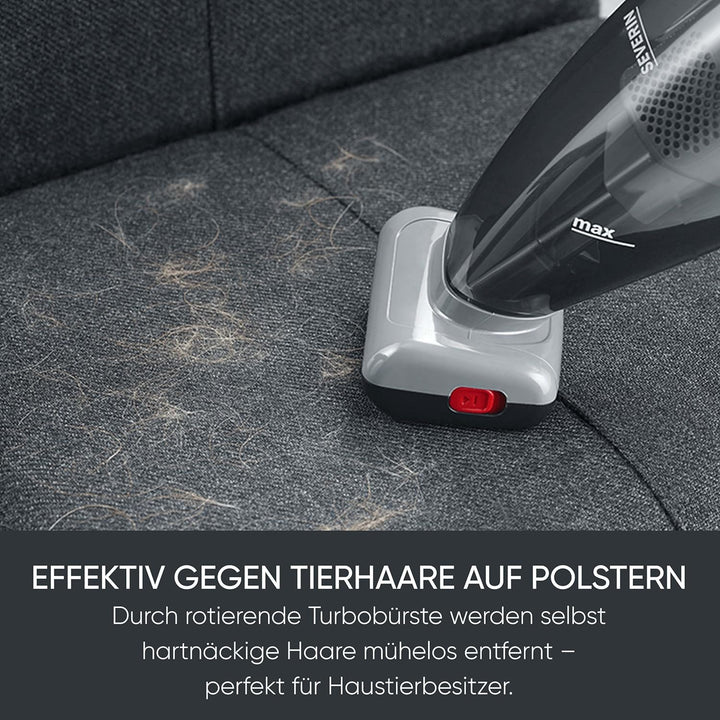 SEVERIN 4-in-1 Akku-Handstaubsauger, kabelloser Handstaubsauger für Autositze, Tierhaare und Flüssig