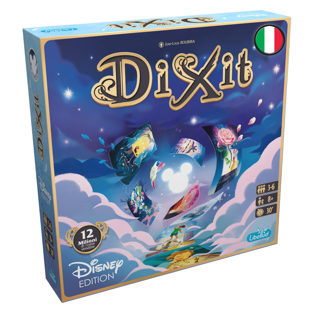 Asmodee - Dixit: Disney - Brettspiel mit Disney-Charakteren, 3-6 Spieler, 8+ Jahre, italienische Aus