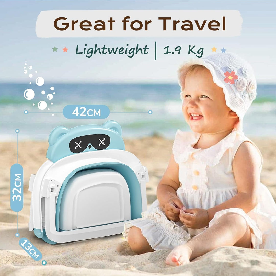 COOSEYA Baby Badewanne für 0-18 Monate, Faltbare Babybadewanne mit Weichem Polster und Temperaturemp