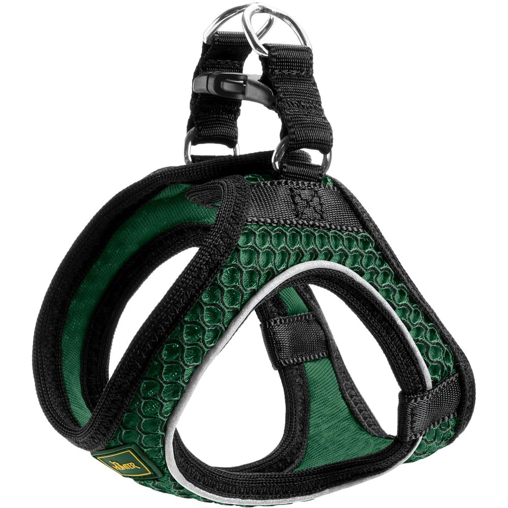 HUNTER Hundegeschirr Hilo Comfort, Farbe: dunkelgrün, Easy Step-In Geschirr für kleine bis mittlere