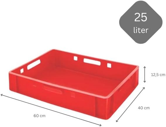 PROREGAL CHEFGASTRO SuperSparSet 5x Eurobehälter Fleischerkasten E1 | HxBxT 12,5x40x60cm | 25 Liter