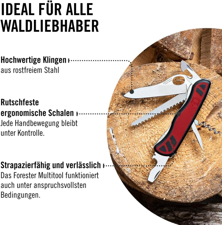 Victorinox, Schweizer Taschenmesser, Forester M, Multitool, 10 Funktionen, Klinge, gross, Dosenöffne