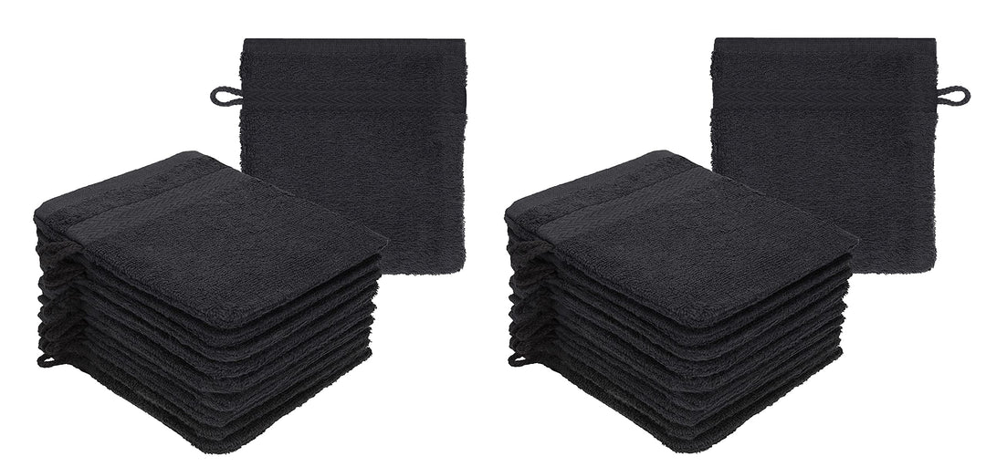 Betz 20 Stück Waschhandschuhe Waschlappen Premium Grösse 16x21 cm 100% Baumwolle Farbe Graphit, Grap