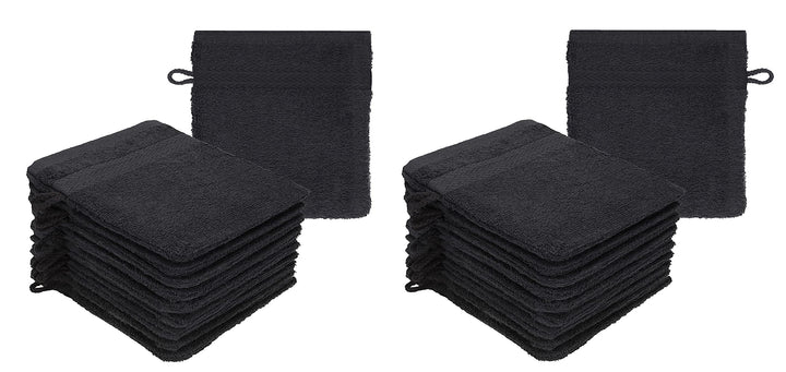 Betz 20 Stück Waschhandschuhe Waschlappen Premium Grösse 16x21 cm 100% Baumwolle Farbe Graphit, Grap