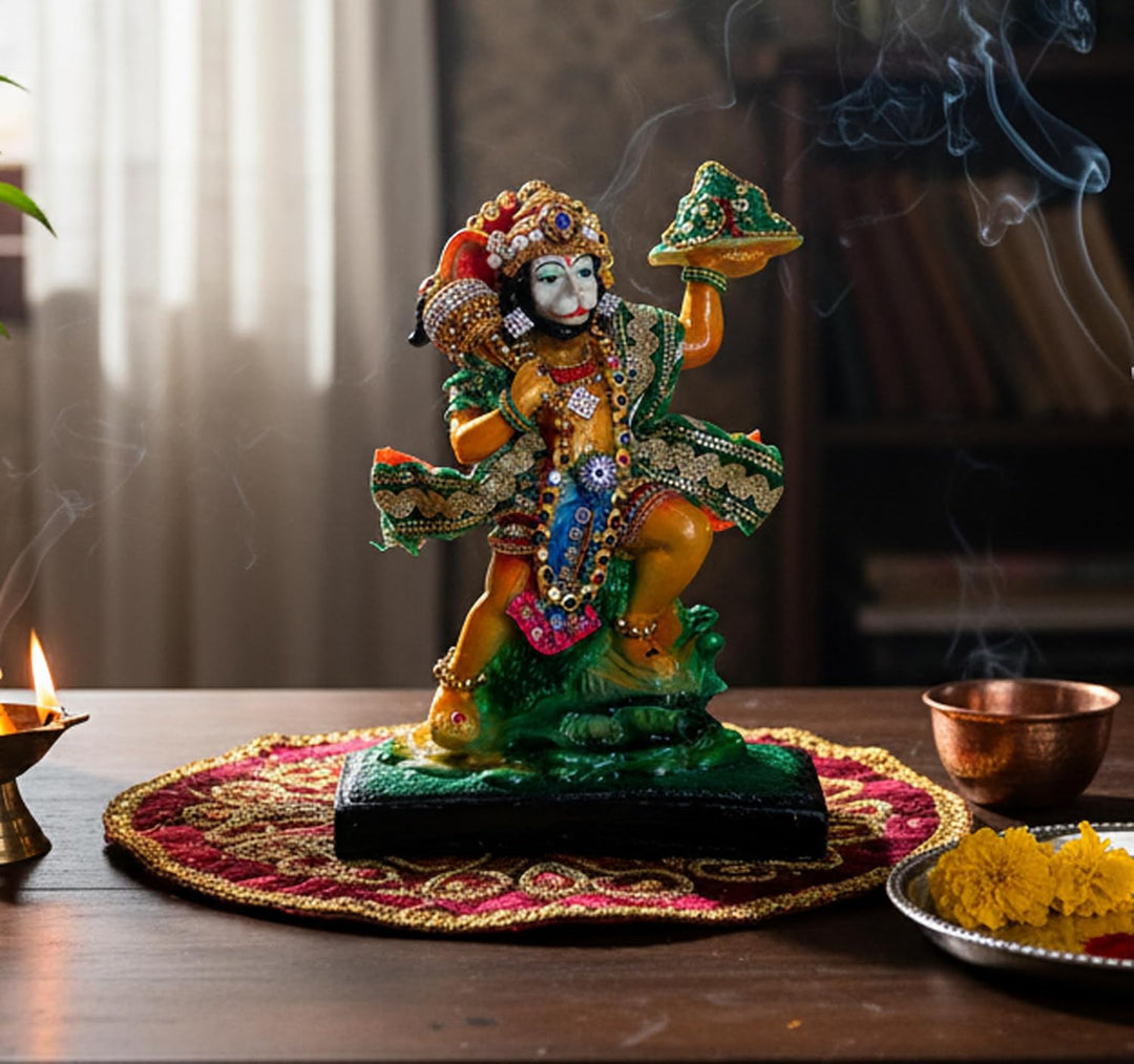 eSplanade Resin Hanuman Anjaneya Pavan Putra Murti Moorti Idol Statue Sculpture (8.5 x 6.5 Inches),