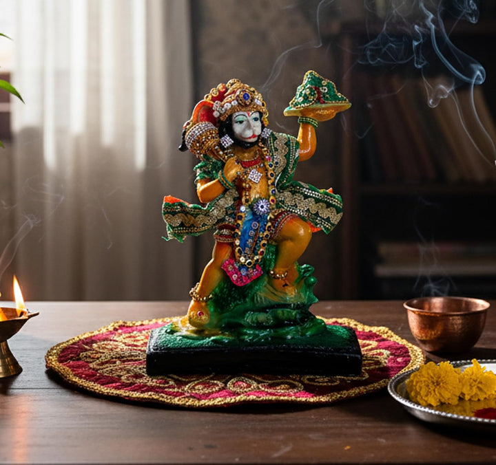 eSplanade Resin Hanuman Anjaneya Pavan Putra Murti Moorti Idol Statue Sculpture (8.5 x 6.5 Inches),