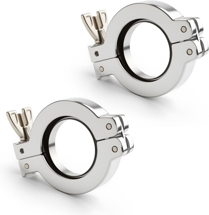 2 Stück KF40 Aluminium-Vakuumklemme + KF Edelstahl-Zentrierring mit O-Ring, KF40