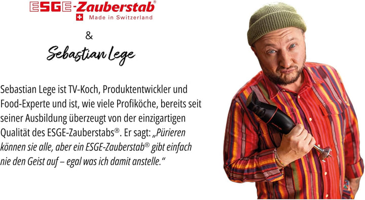 ESGE-Zauberstab 91003 Design Edition Pop-Art – Stabmixer, Pürierstab, elektrischer AC-Motor, 2-stufi