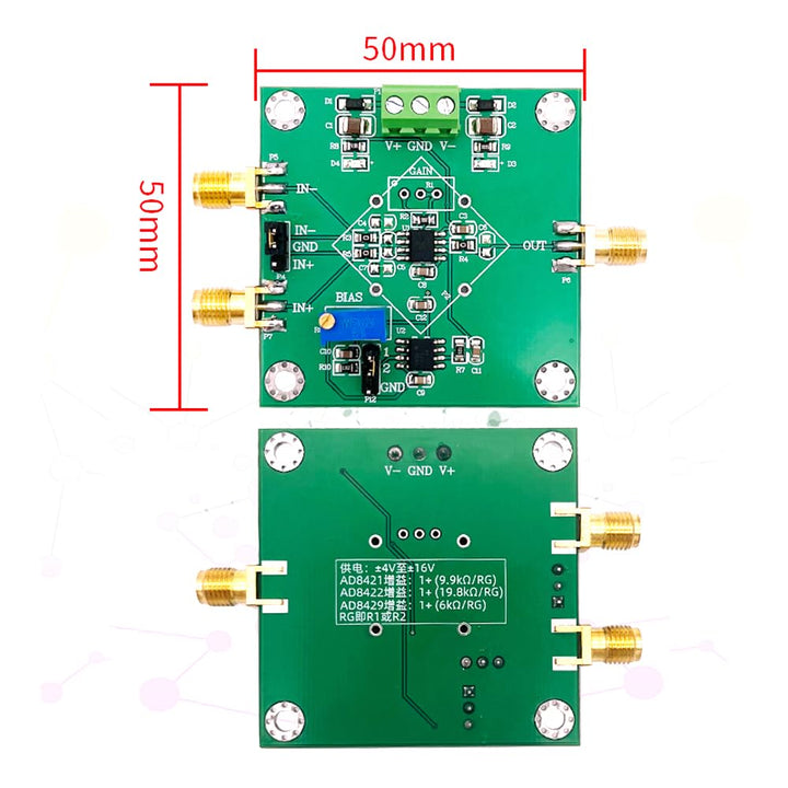 AD8421 Kleine Signal Millivolt Mikrovolt Spannung Instrument Verstärkung Modul Einzelne Terminal Dif