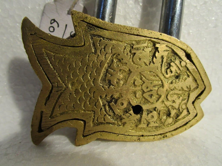 Vorhängeschloss aus Messing, mit Schlüsseln SMALL FISH - Messing-Oberfläche, SMALL FISH - Messing-Ob