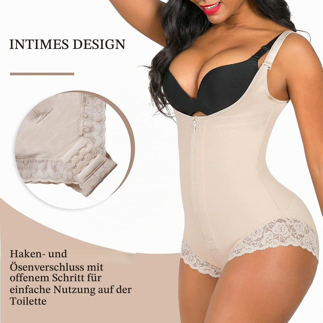 YIANNA Shapewear Damen Bauchweg Stark Formend Body Shaper Bodysuit Miederbody Figurformender Fajas C