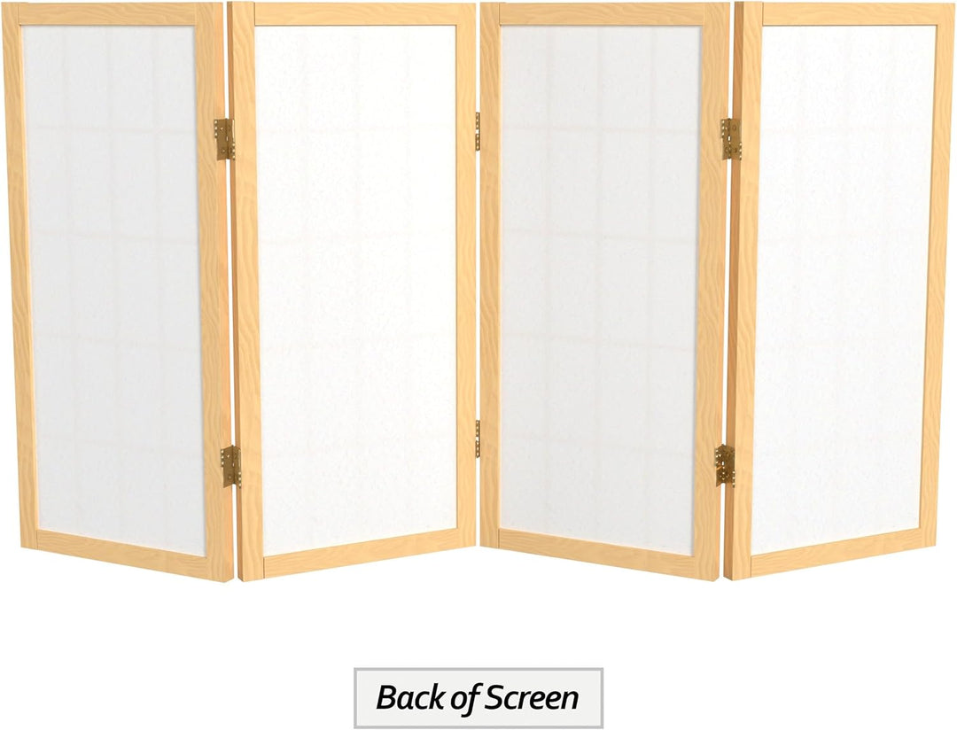 ORIENTAL Furniture Orientalisches Möbel, 60 cm Hoher Fensterschirm Shoji, 4 Paneele, 4 Panel Natur