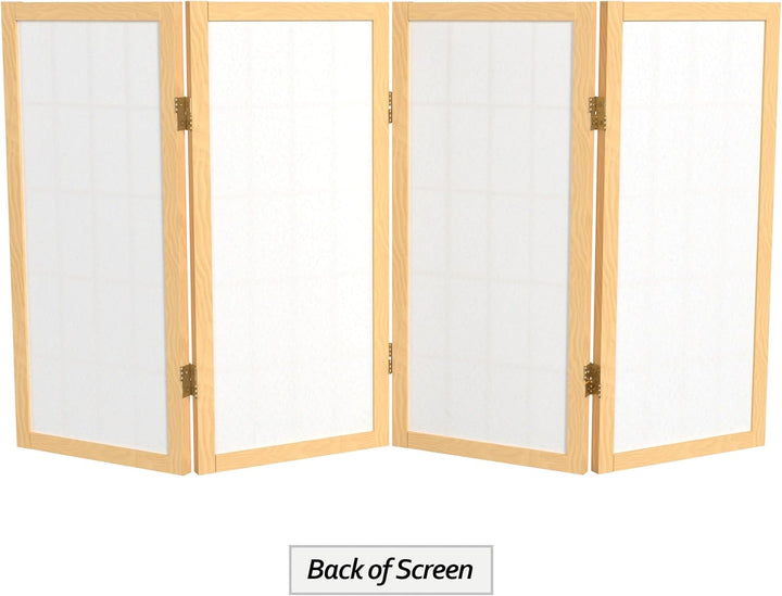 ORIENTAL Furniture Orientalisches Möbel, 60 cm Hoher Fensterschirm Shoji, 4 Paneele, 4 Panel Natur