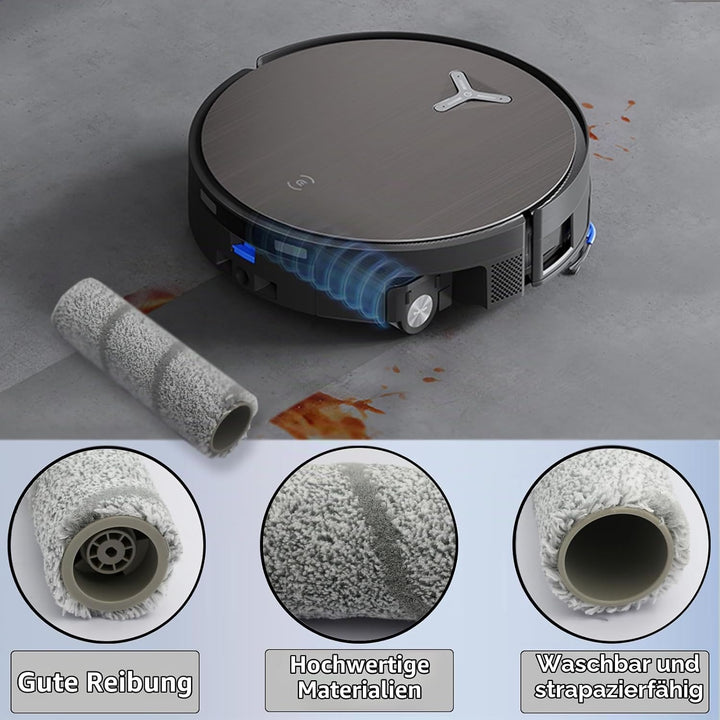 4 Stück Waschbare Mopp Walze aus hochdichtem Nylon Mopp Reinigungswalze 2.0 für DEEBOT X9 PRO Omni/X