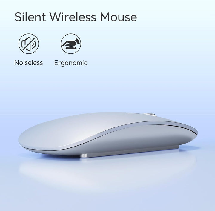 Uiosmuph Bluetooth Maus, Kabellose Maus mit USB-Nano-Empfänger, Tri-Mode (Dual Bluetooth 5.1 + 2.4GH